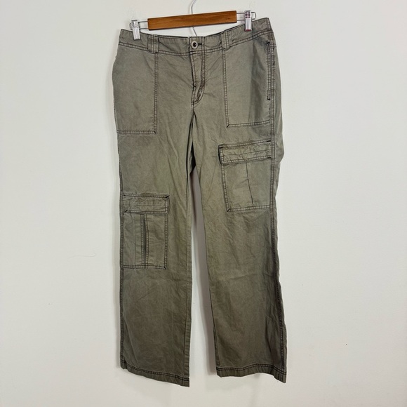 FREE PEOPLE Sz 6 THE THING IS LOW-RISE UTILITY PANTS Y2K Cargo Straight Leg - Picture 3 of 5
